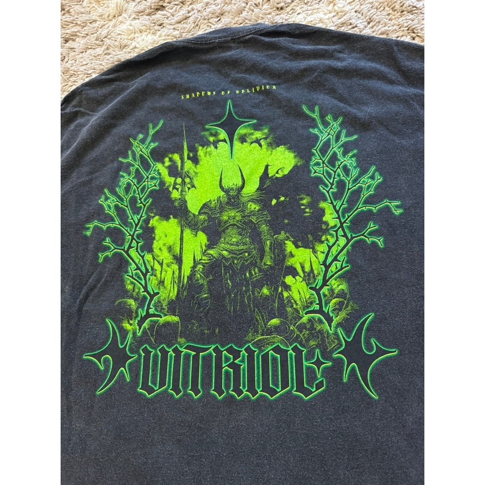 Vitriol Shadows of Oblivion Graphic Tee Washed Black Neon Green XL - Picture 4 of 7
